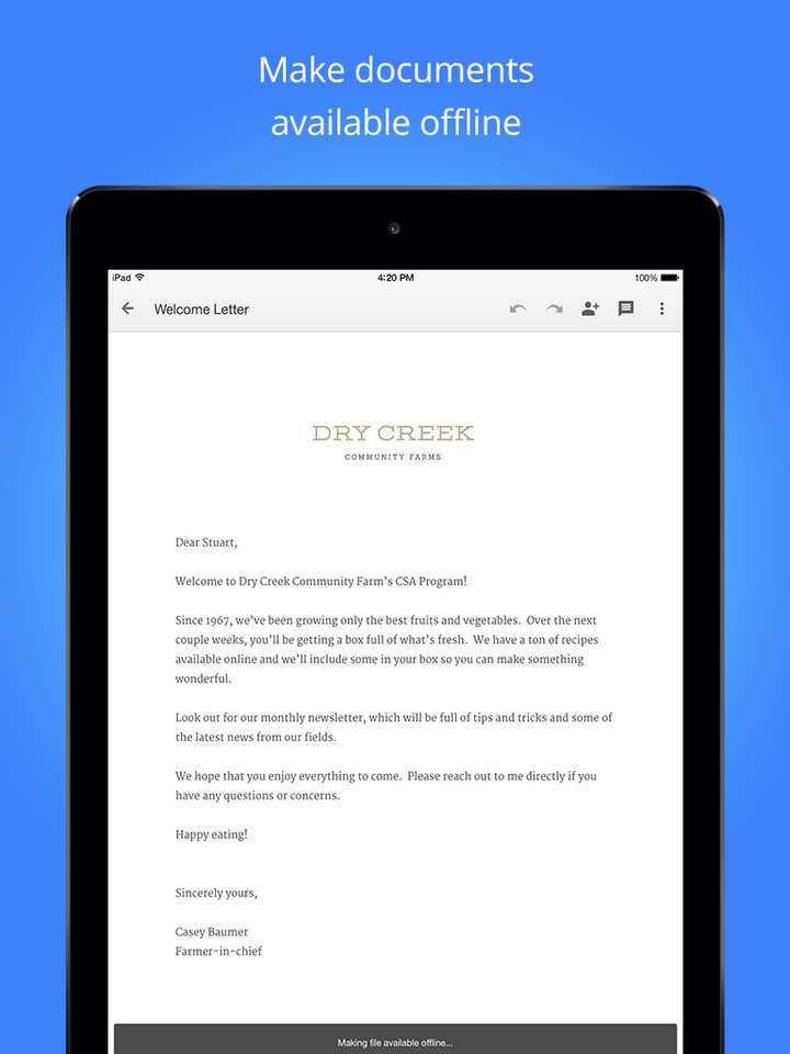 Google Docs App Gets Updated With iPad Pro Support, Word Count