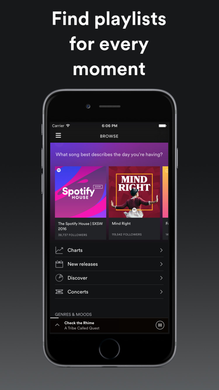 Spotify Switches to Tabbed UI for iPhone App