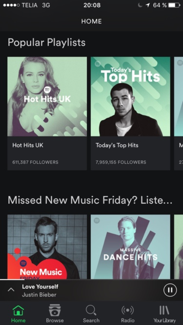 Spotify Switches to Tabbed UI for iPhone App