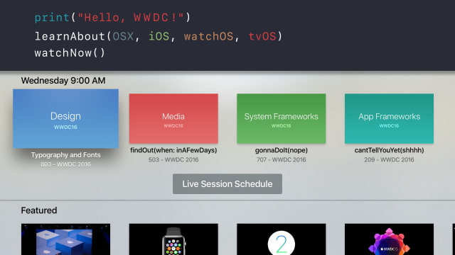Apple Releases WWDC App for the Apple TV