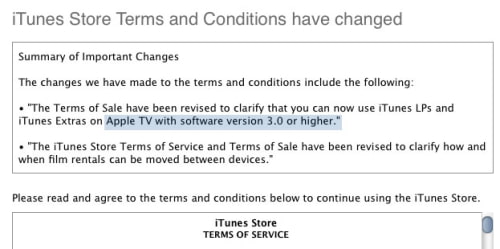 iTunes Store Terms Announce Apple TV 3.0 Firmware