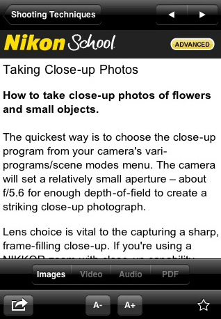 Nikon Learn &amp; Explore iPhone Application