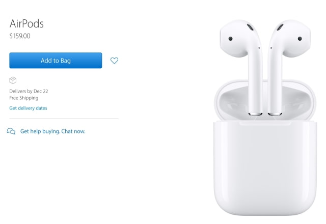 Apple AirPods Now Available to Order, Delivers By December 22