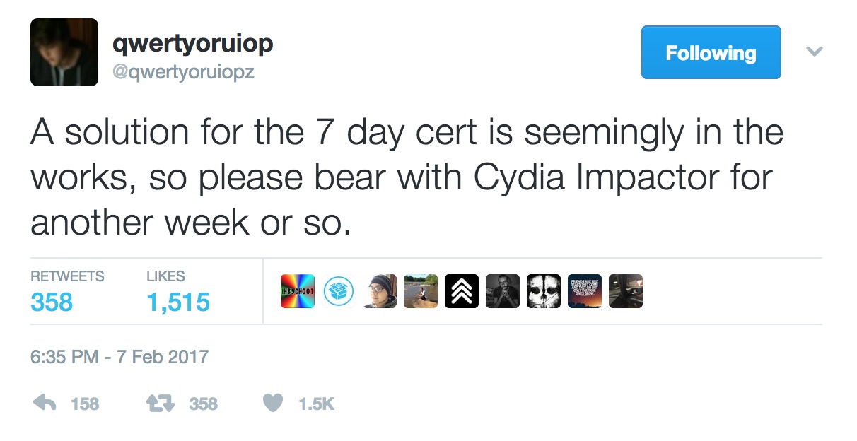 Solution to 7 Day Cert for Yalu Jailbreak May Be Coming Soon