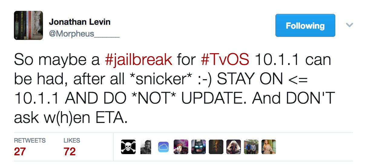 Jailbreak of tvOS 10.1.1 May Be Possible