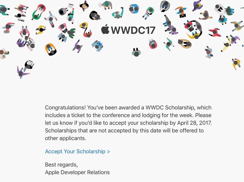 Apple Begins Notifying WWDC 2017 Scholarship Winners