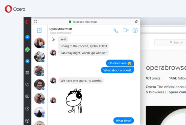 New Opera Browser Integrates Facebook Messenger, WhatsApp, and Telegram Into Sidebar [Video]