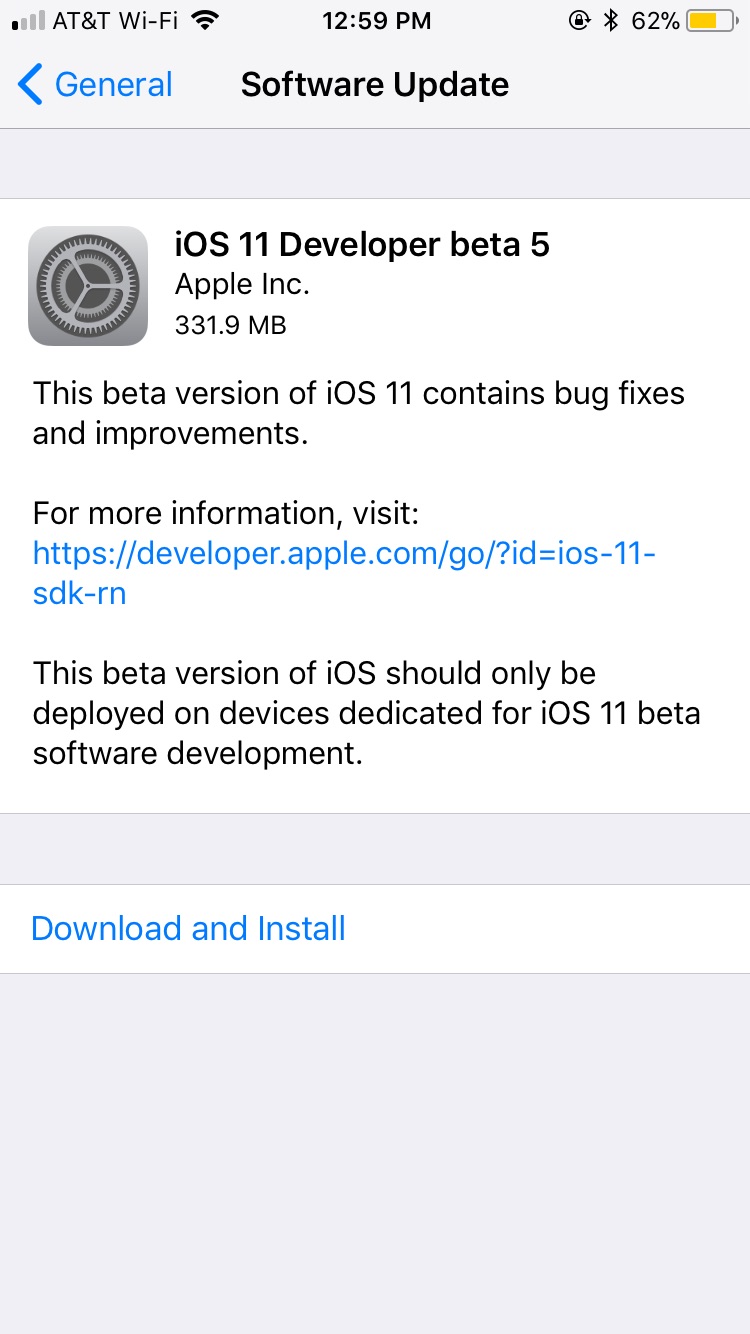 Apple Releases iOS 11 Beta 5 [Download]