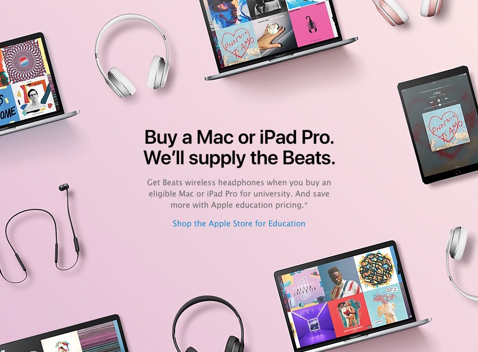 Apple Launches Back to School Promotion in Europe: Free Beats With Purchase of Mac or iPad Pro