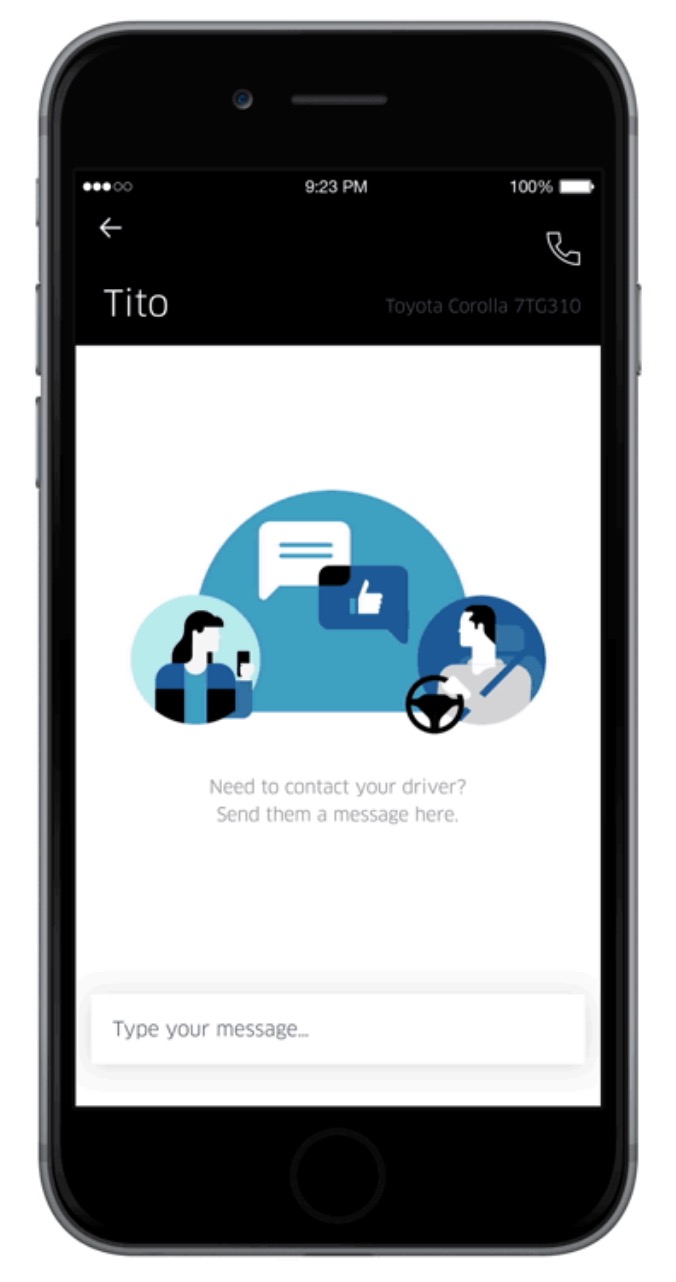 Uber Adds In-App Chat Between Riders and Drivers