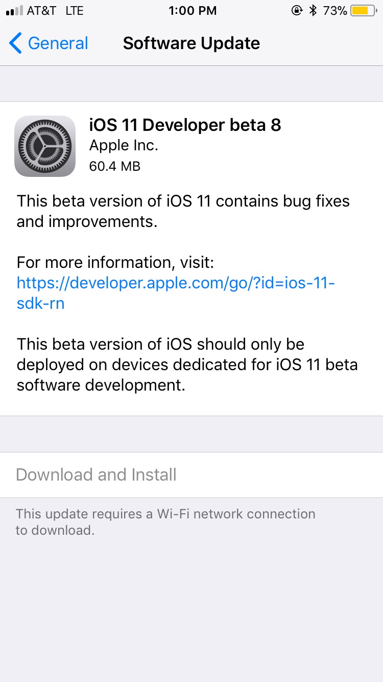 Apple Releases iOS 11 Beta 8 to Developers [Download]