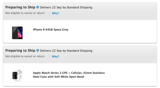 iPhone 8, Apple Watch Series 3, Apple TV 4K Pre-orders Are Now &#039;Preparing to Ship&#039;