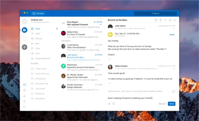 Microsoft Shows Off Upcoming Redesign of Outlook for Mac [Video]
