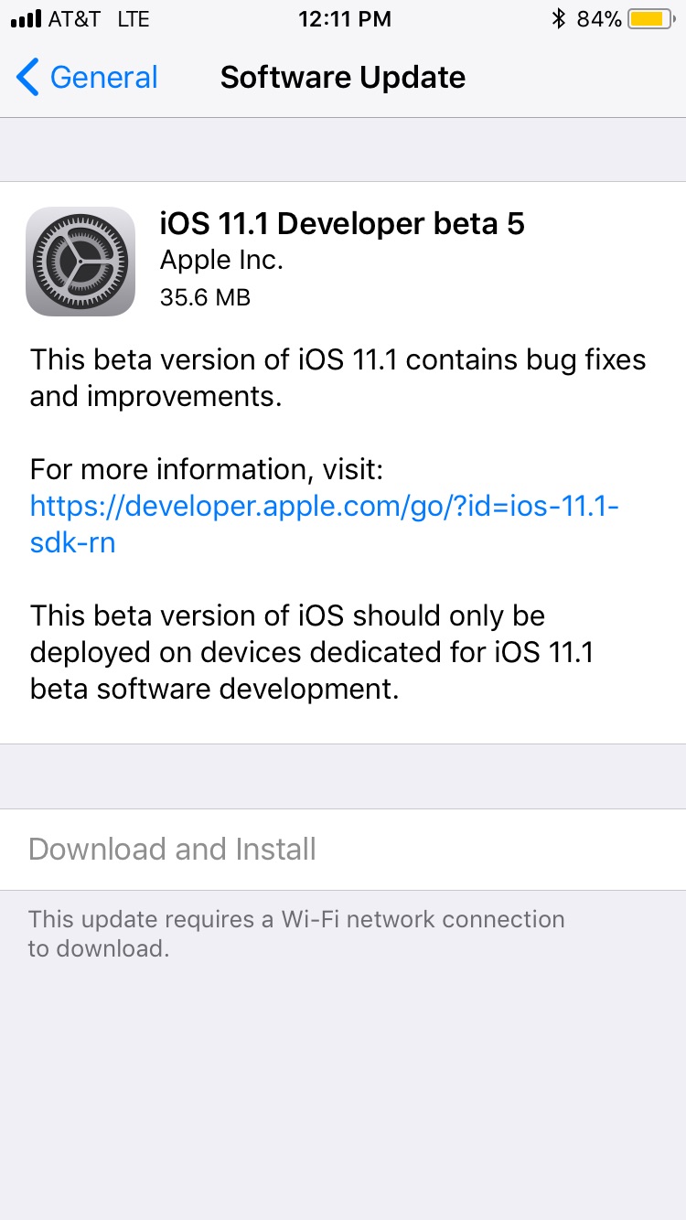 Apple Releases iOS 11.1 Beta 5 to Developers for Testing [Download]