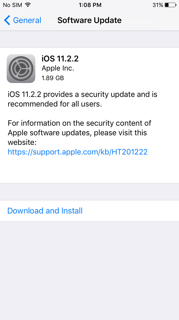 Apple Releases iOS 11.2.2 [Download]