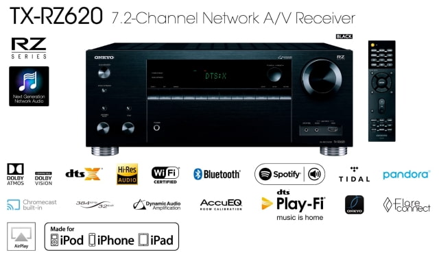 Onkyo TX-RZ620 7.2 Channel A/V Receiver With Apple AirPlay Support on Sale for $399 [Deal]