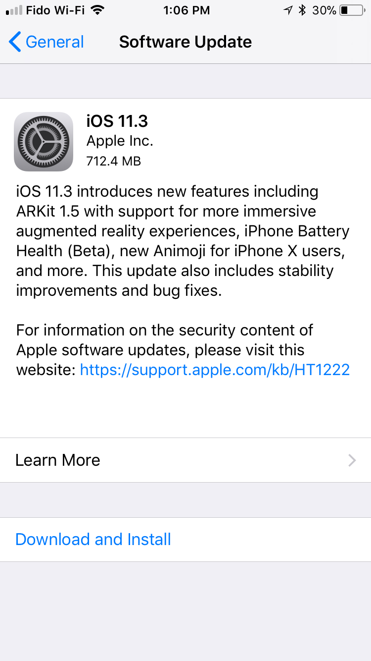 Apple Releases iOS 11.3 for iPhone, iPad, iPod touch [Download]