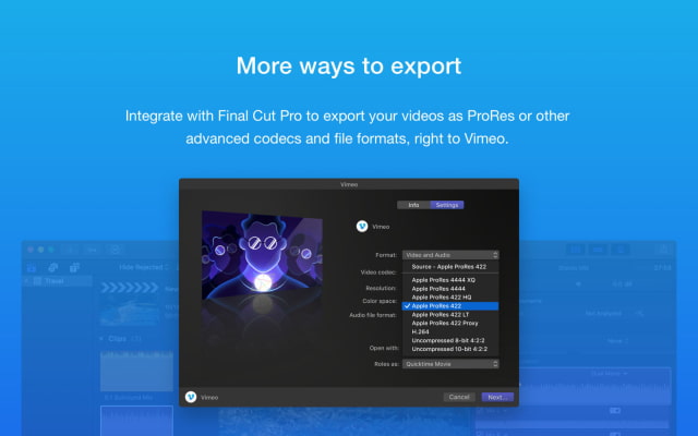 Vimeo Launches macOS App That Integrates With Final Cut Pro