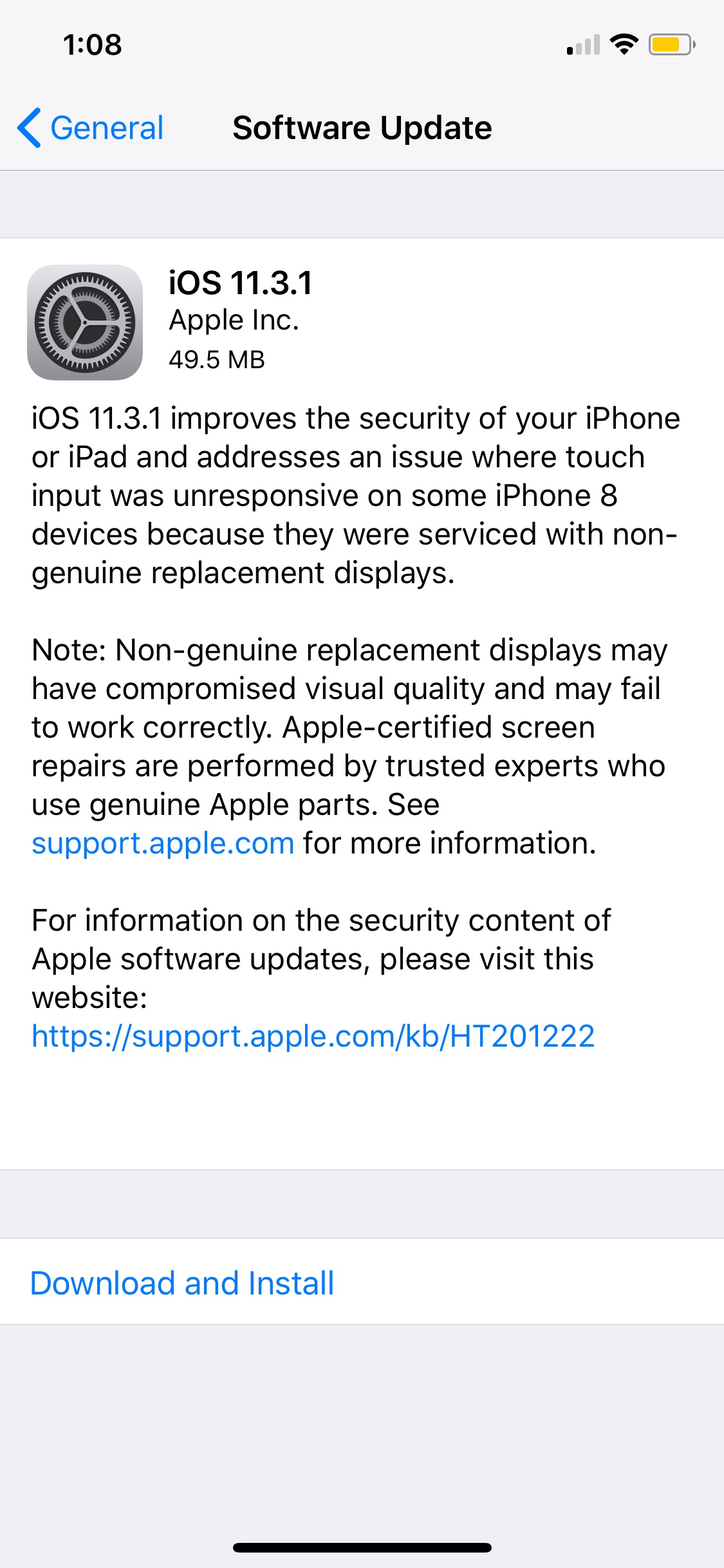 Apple Releases iOS 11.3.1 to Fix Unresponsive Third-Party Replacement Displays [Download]