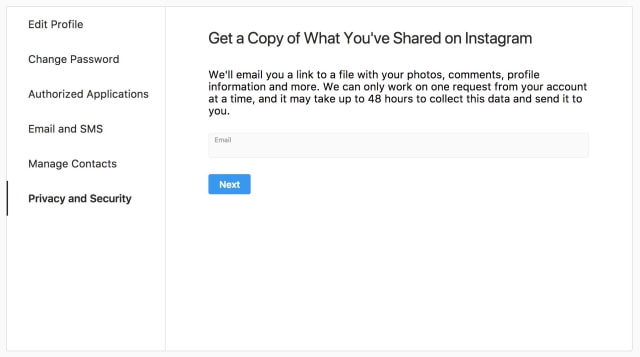 Instagram Now Lets You Download Your Data