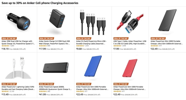 Anker Chargers, External Batteries, Cables On Sale Up to 30% Off [Deal]