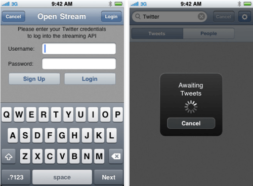 First Real Time Twitter App for iPhone
