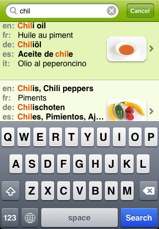 Multilingual European Culinary App