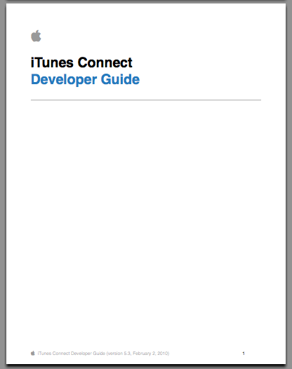 Updated iTunes Connect Developer Guide Now Posted