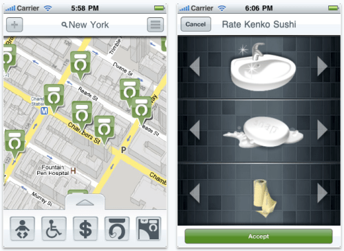 Where to Wee iPhone App Finds a Restroom Near You