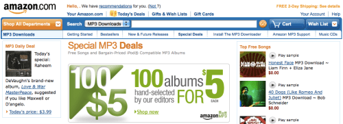 Amazon Daily Deals for Music Albums Has Apple Upset