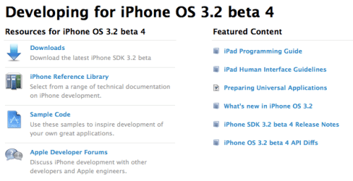 Apple Releases iPhone OS 3.2 SDK Beta 4 for iPad