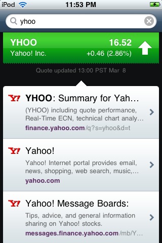 Yahoo! Search for iPhone