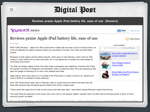 Digital Post is Virtual Newspaper App for Your iPad