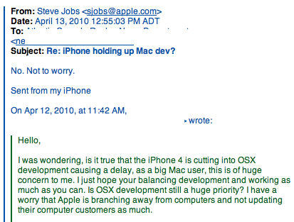 Steve Jobs Addresses Concerns Over Mac OS X 10.7 and New MacBook Pros