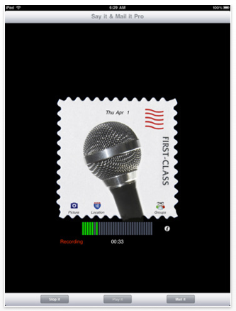 Say it &amp; Mail it Pro Recorder for iPad