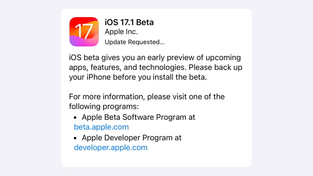 Apple Releases iOS 17.1 Beta and iPadOS 17.1 Beta [Download]