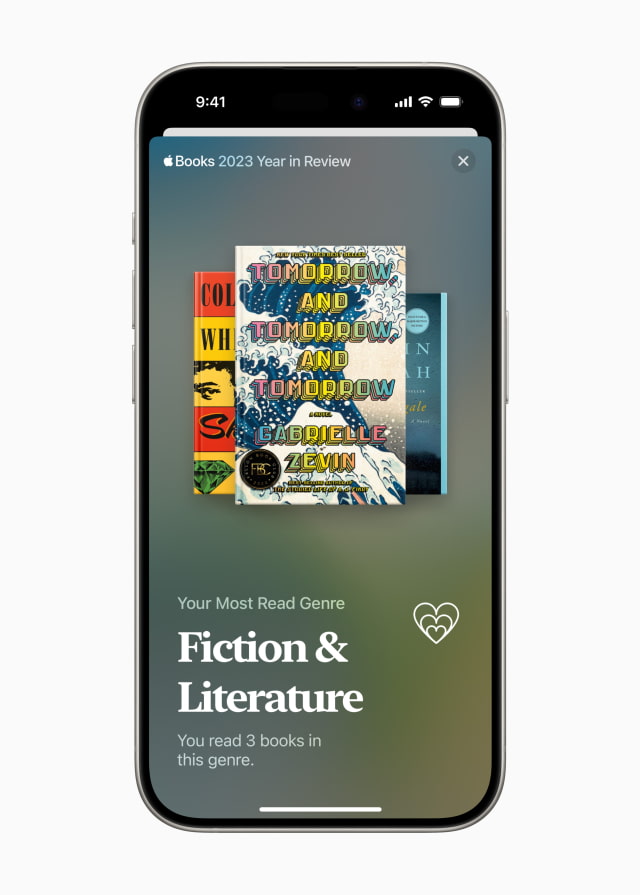 Apple Unveils Top Books of 2023, New Year in Review Experience