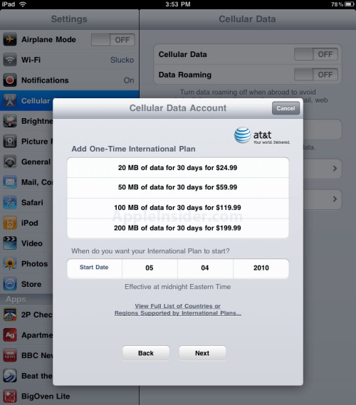 AT&amp;T Unveils Insanely Expensive International iPad Data Plans