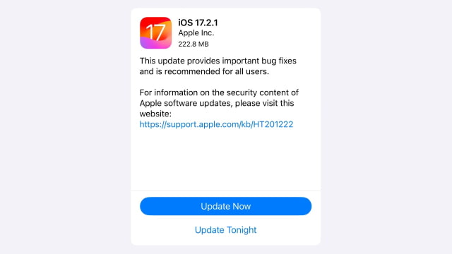 Apple Releases iOS 17.2.1 for iPhone [Download]
