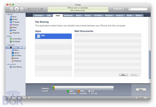 iPhone OS 4.0 Beta 3 Reveals File Sharing Abilities