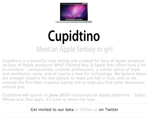 Cupidtino: A Dating Site for Apple Fans