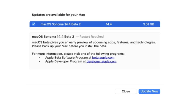 Apple Releases macOS Sonoma 14.4 Beta 2 [Download]
