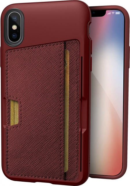 Silk iPhone X Wallet Case for iPhone X (Crimson Red)