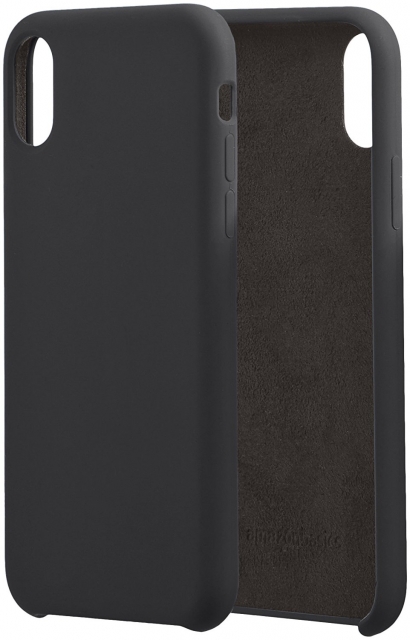 AmazonBasics Silicone Rubber Slim Case for iPhone X (Black)