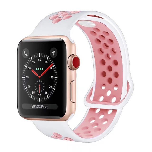 Hailan Sports Band for Apple Watch (White Pink) [42mm M/L]