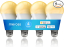 meross Smart Light Bulb (A19, Warm White, 4 Pack)