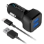 Maxboost 4.8A/24W 2 Smart Port Car Charger with Lightning Cable (Black)