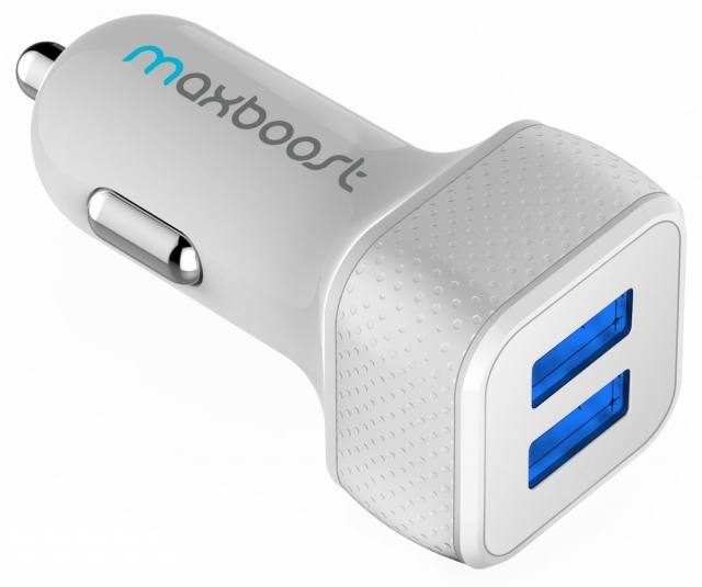 Maxboost 4.8A/24W 2 Smart Port Car Charger (White)