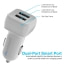 Maxboost 4.8A/24W 2 Smart Port Car Charger (White)