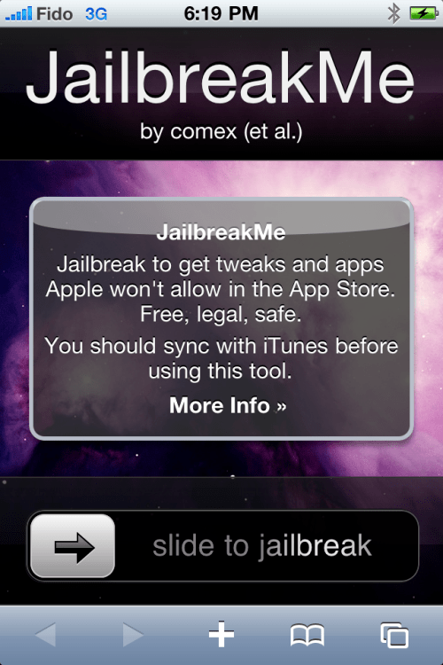 Como aplicar Jailbreak a tu iPhone usando JailbreakMe [4.0.0, 4.0.1]